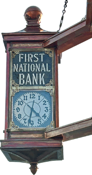 large outside bank clock