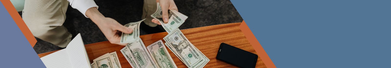 Person counting out cash