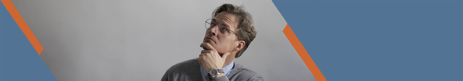 man pondering a question
