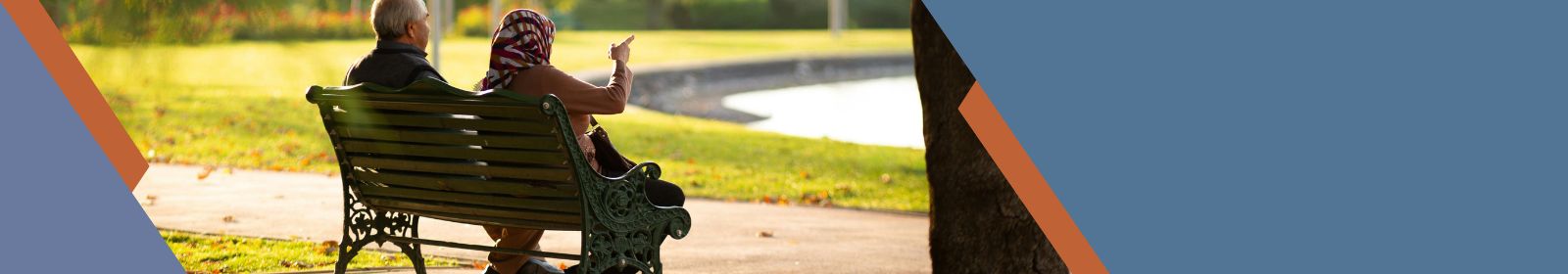 Couple sitting on a park bench