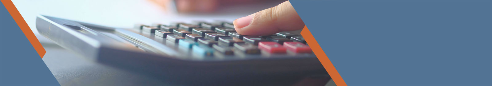 finger pressing button on a calculator