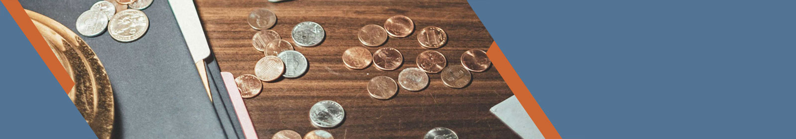 loose coins on a table